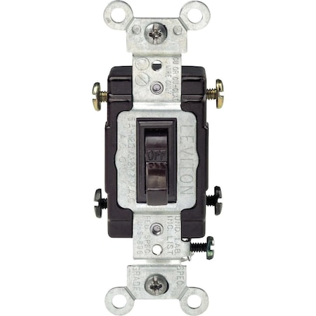 Leviton Toggle Brown 20A Grounded Quiet Double Pole Switch S09-CS220-02S